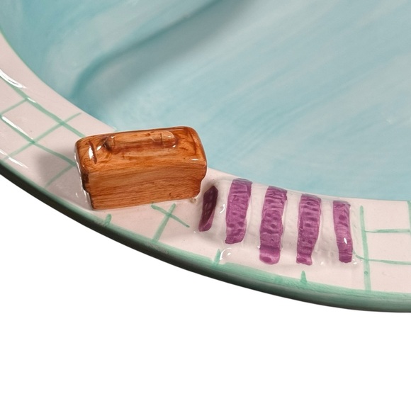 Vintage Ceramic 1995 Lotus "Pool Party" Chip & Dip Serving Bowls - Picture 10 of 13